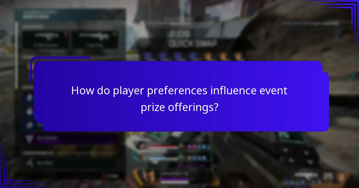 How do player preferences influence event prize offerings?