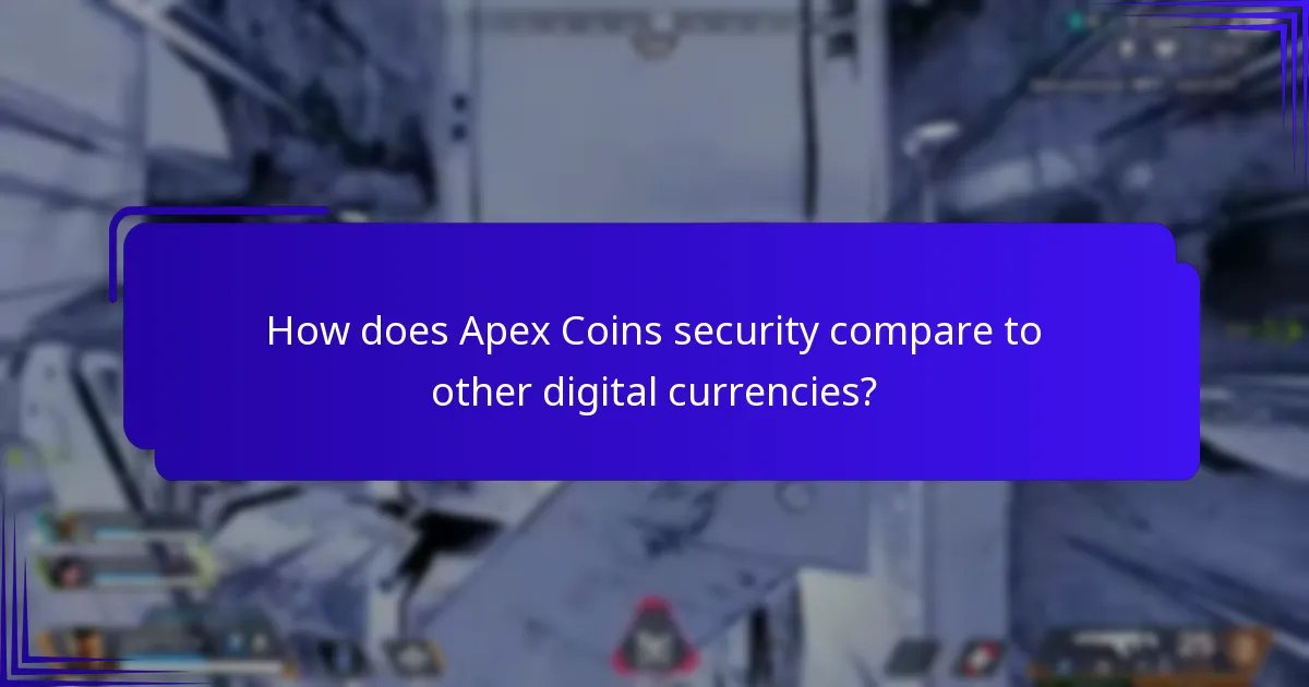 How does Apex Coins security compare to other digital currencies?