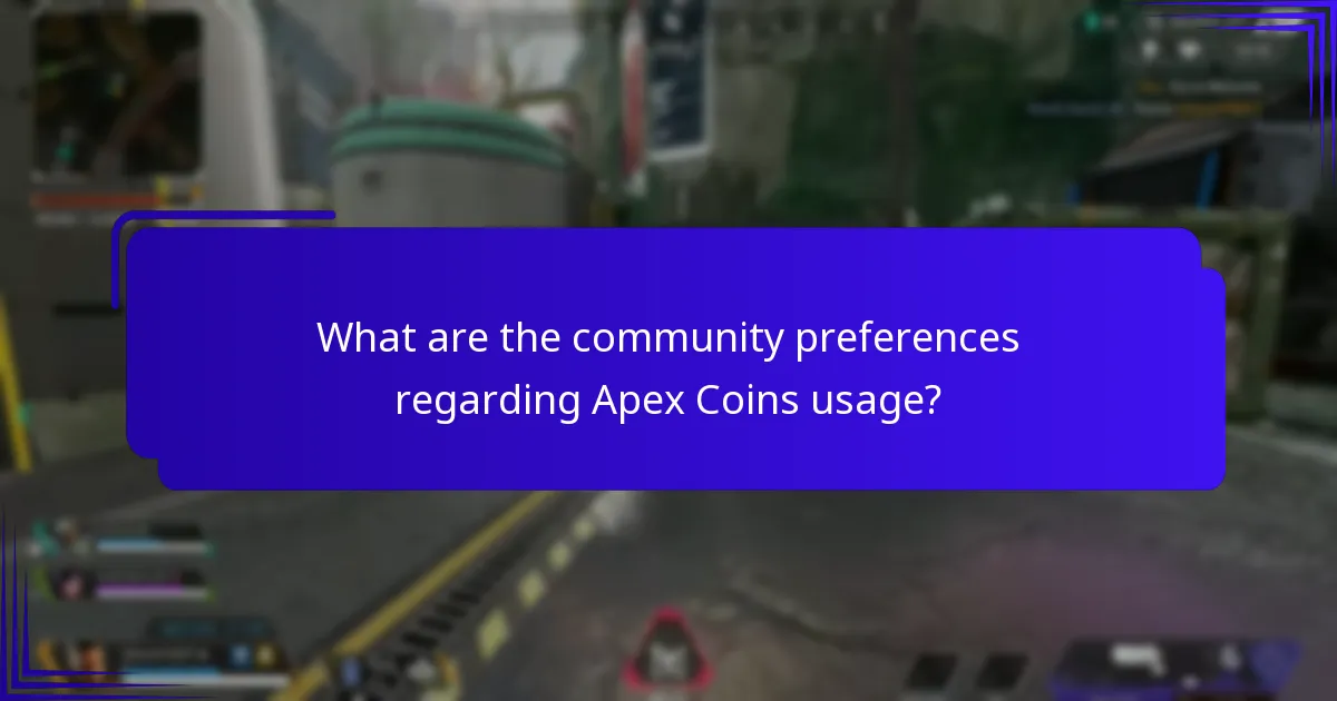 What are the community preferences regarding Apex Coins usage?