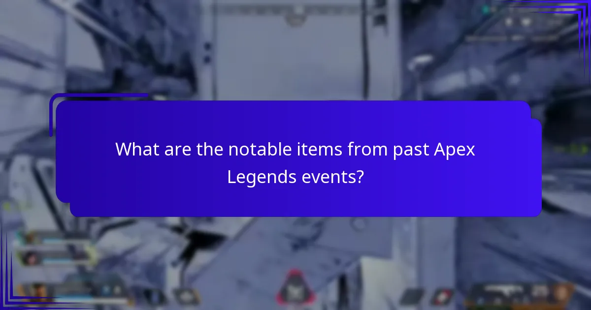 What are the notable items from past Apex Legends events?