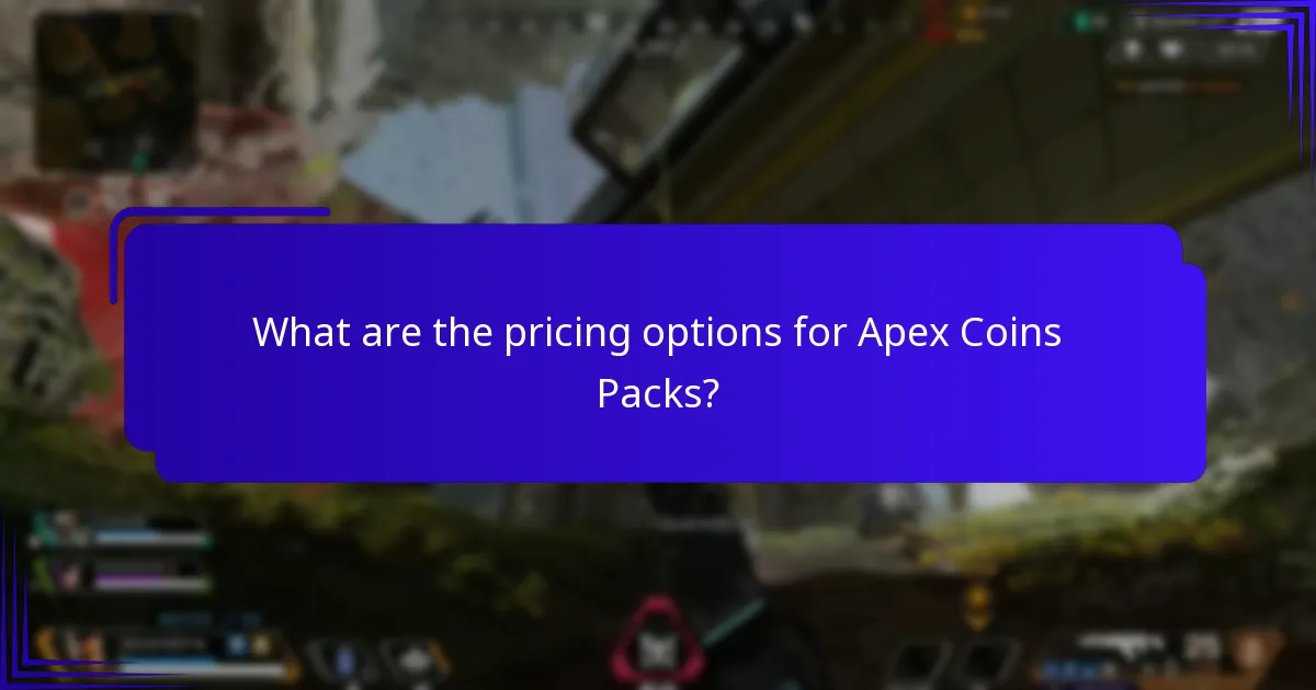 What are the pricing options for Apex Coins Packs?