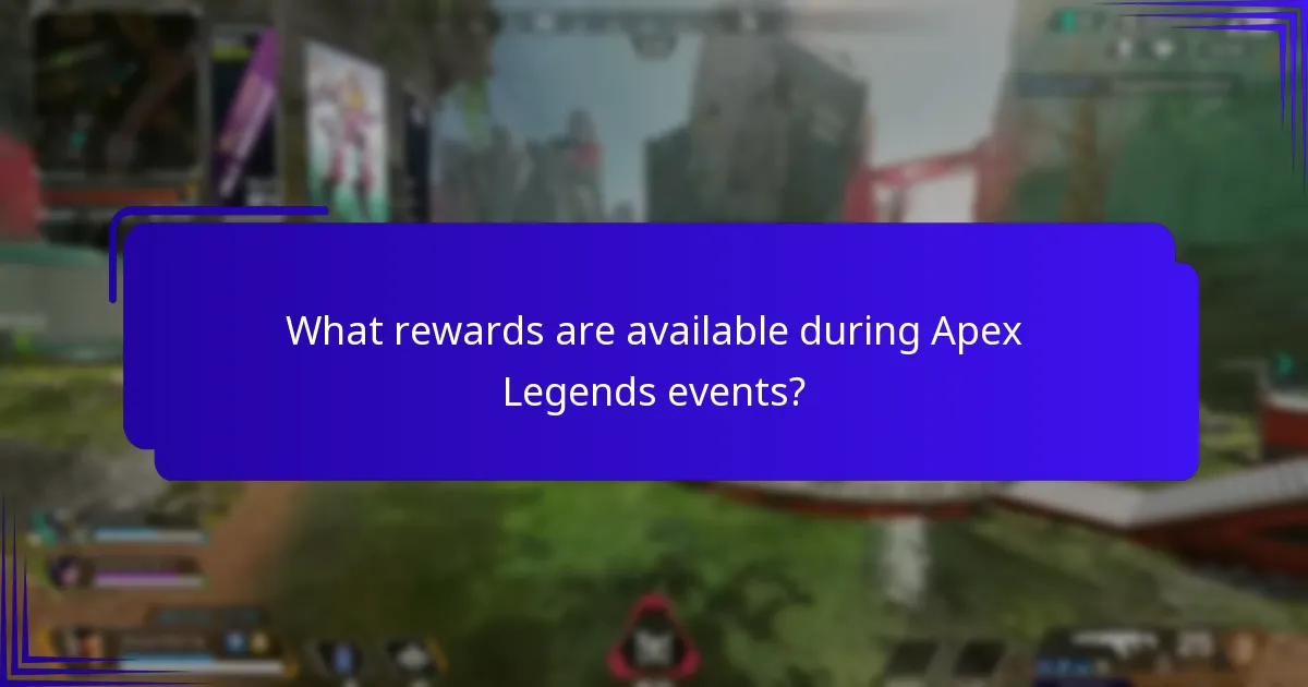 What rewards are available during Apex Legends events?