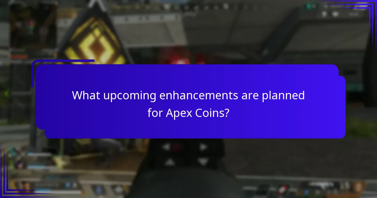 What upcoming enhancements are planned for Apex Coins?