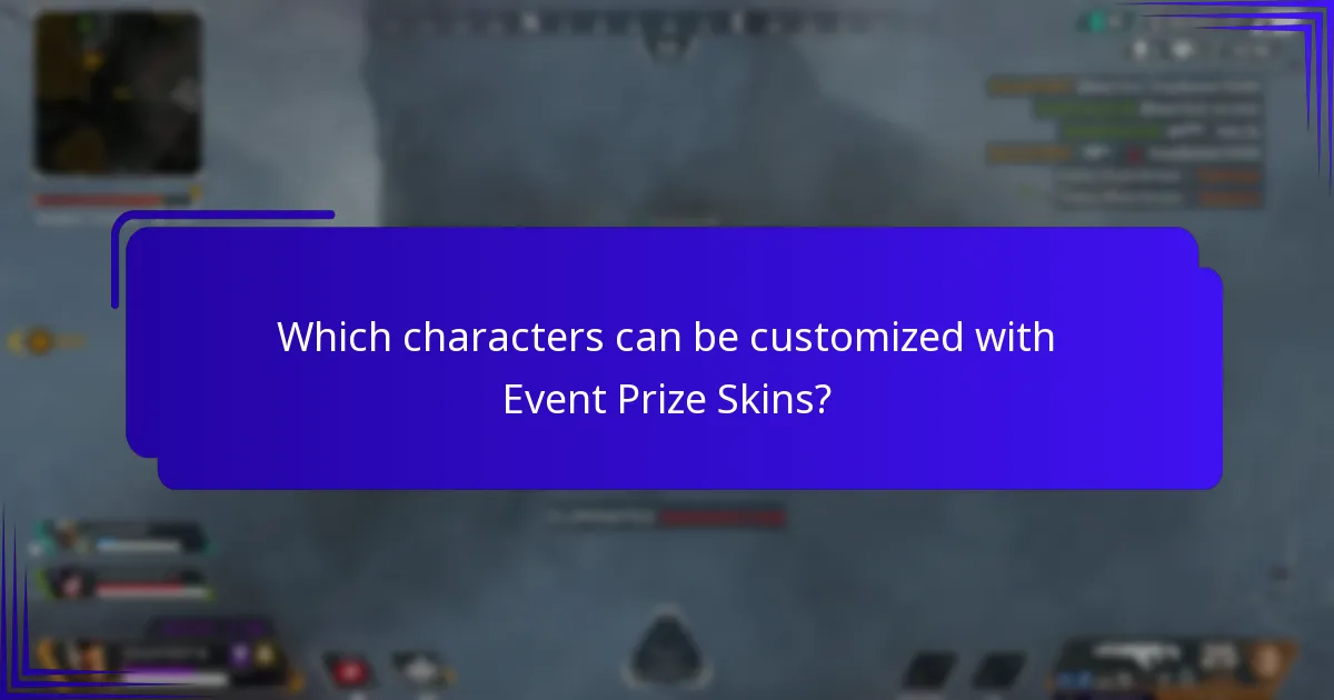 Which characters can be customized with Event Prize Skins?