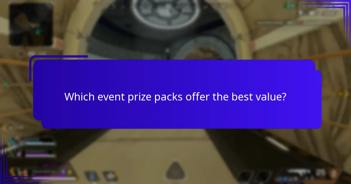 Which event prize packs offer the best value?