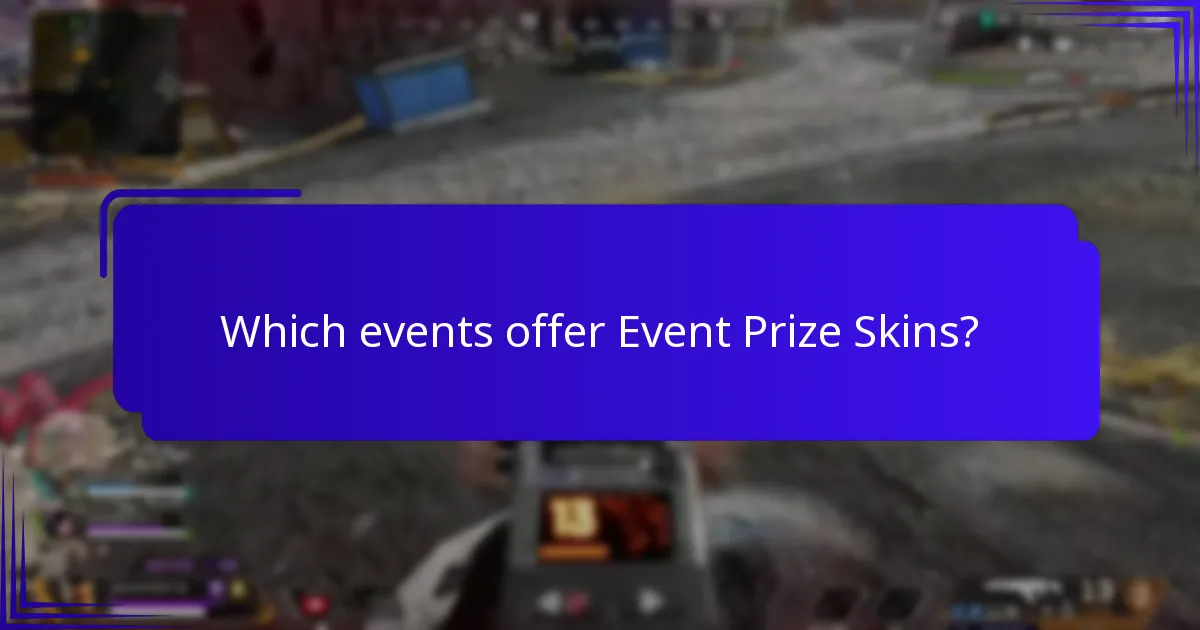 Which events offer Event Prize Skins?